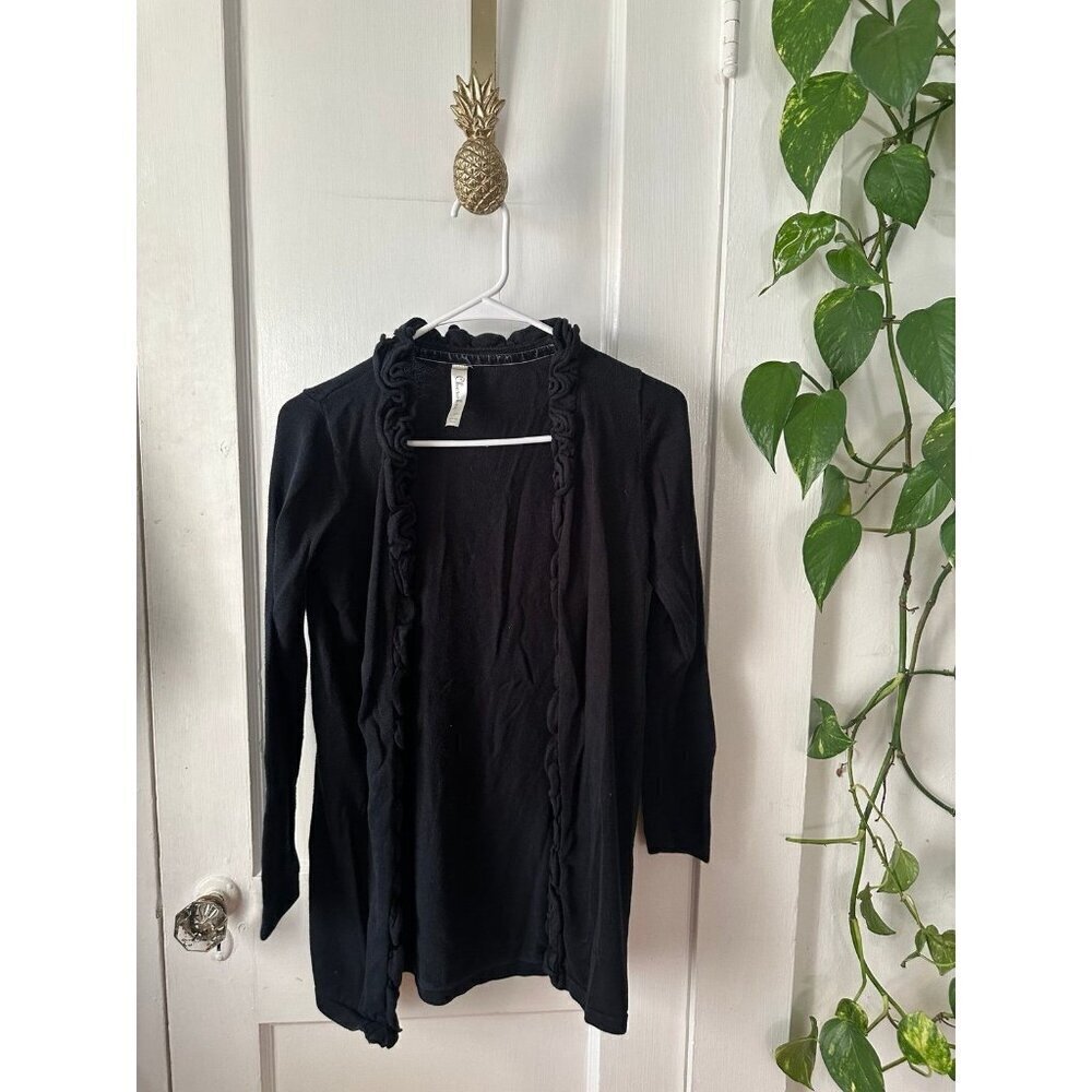 Cherokee women’s size large black flower cardigan